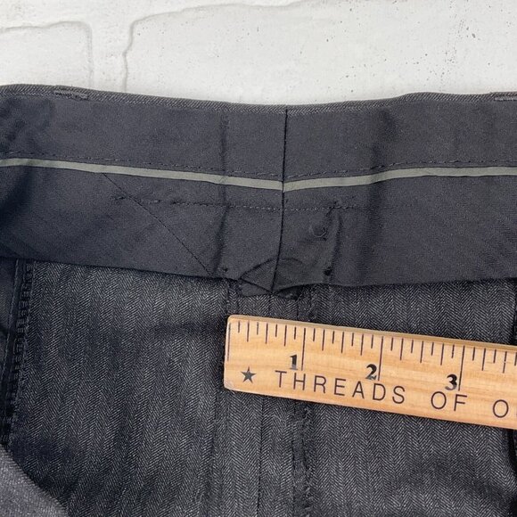 Baumler Suit Men 42 35Wx30L Dark Gray Herringbone Vitale Barberis Canonico Wool - Picture 14 of 16